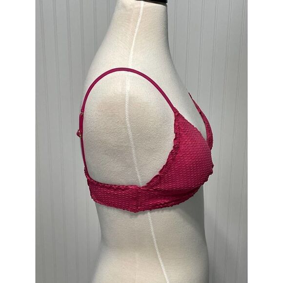 Vix Paula Hermanny Scales Helen Laser Cut Triangle Bikini Top Swim Pink Large - Picture 6 of 15